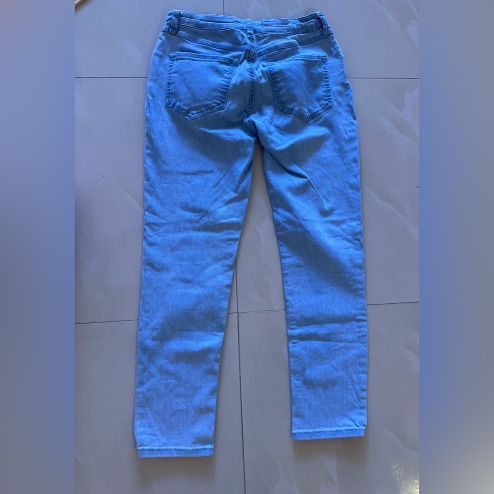 Free people jenas light Blue Distressed Jeans size 29 W pocket zipper - Picture 12 of 13